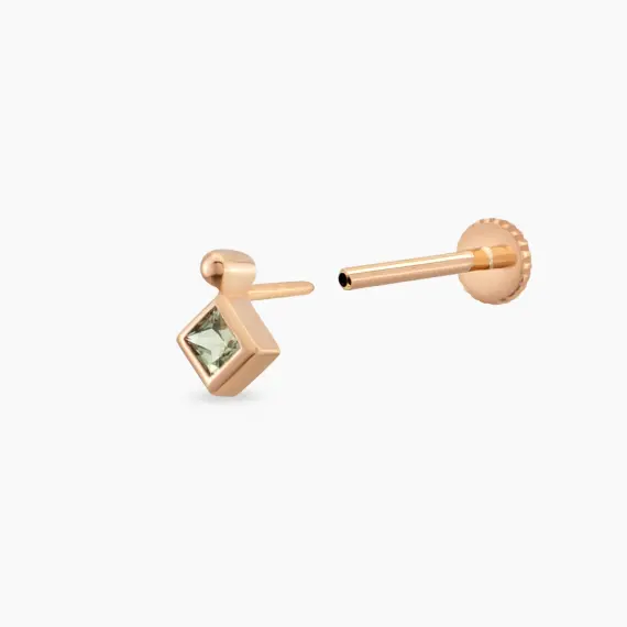 Echo Green Sapphire Rose Gold Piercing - 3