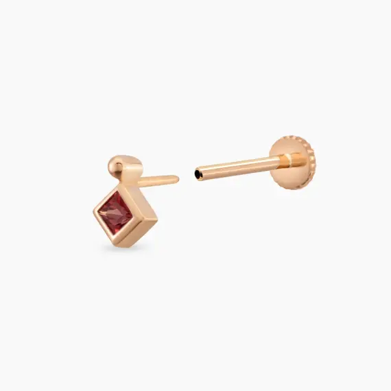 Echo Red Sapphire Rose Gold Piercing - 3