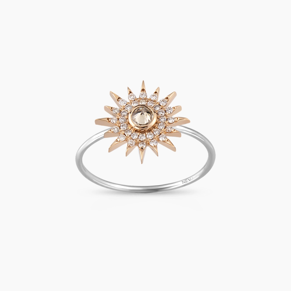 Eclipse 0.25 CT Brown Diamond White Gold Ring - 4