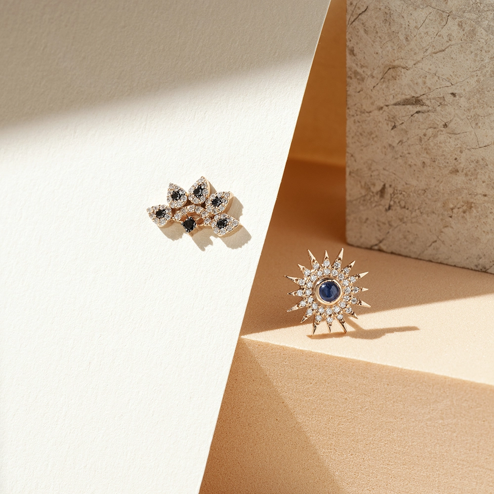 Eclipse 0.26 CT Sapphire and Diamond Single Earring - 6