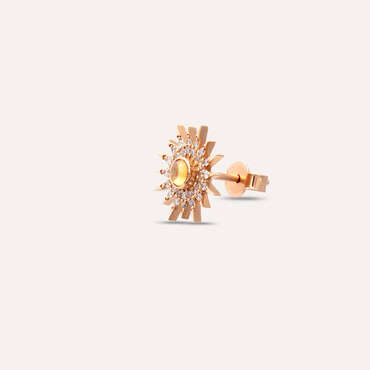 Eclipse 0.30 CT Yellow Sapphire and Diamond Single Earring - Nev Jewellery (1)