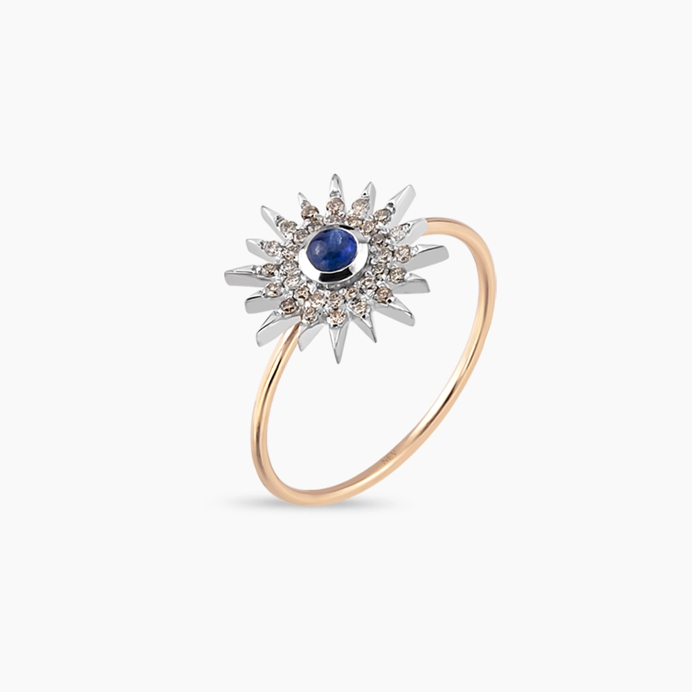 Eclipse 0.32 CT Sapphire and Brown Diamond Rose Gold Ring - 4