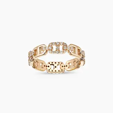 Edera 0.46 CT Diamond Rose Gold Chain Ring - Nev Jewellery (1)