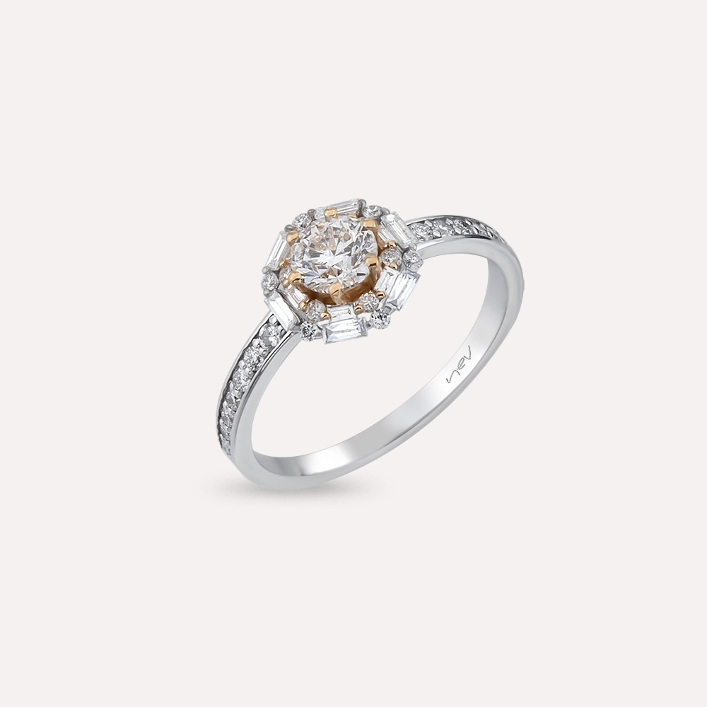 Edna 0.92 CT Baguette Cut Diamond White Gold Ring - Nev Jewellery (1)