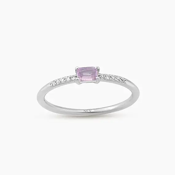 Elaris 0.26 CT Pink Sapphire and Diamond White Gold Ring | Nev Jewellery - 1