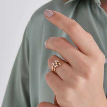 Elf 0.22 CT Baguette Cut Diamond Rose Gold Ring - Nev Jewellery
