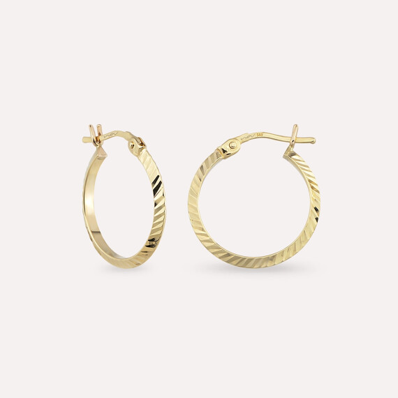 Elias Yellow Gold Hoop Earring - Nev Jewellery