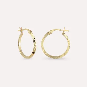 Elias Yellow Gold Hoop Earring - Nev Jewellery (1)