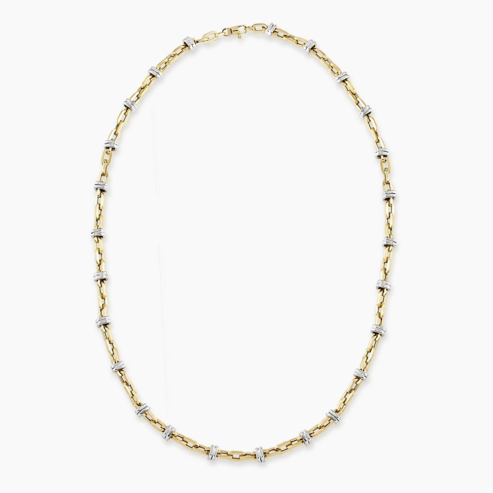 Eloria Yellow and White Gold Italian Necklace - Nev Jewellery (1)