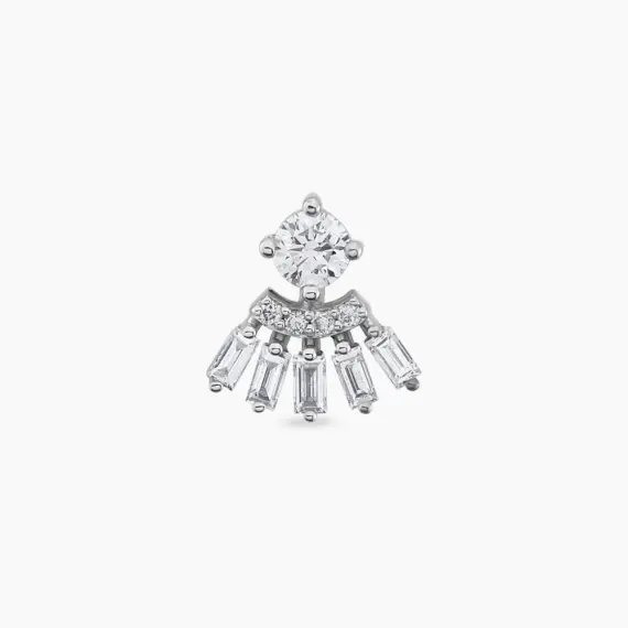 Enif 0.37 CT Baguette Cut Diamond White Gold Piercing - 3