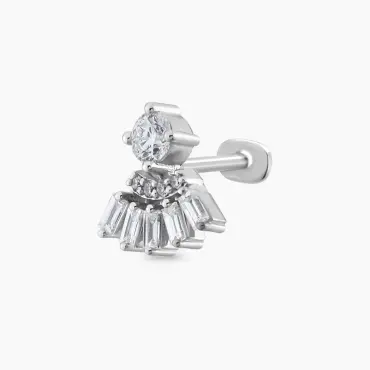 Enif 0.37 CT Baguette Cut Diamond White Gold Piercing - Nev Jewellery (1)