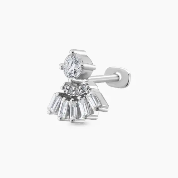 Enif 0.37 CT Baguette Cut Diamond White Gold Piercing - 1