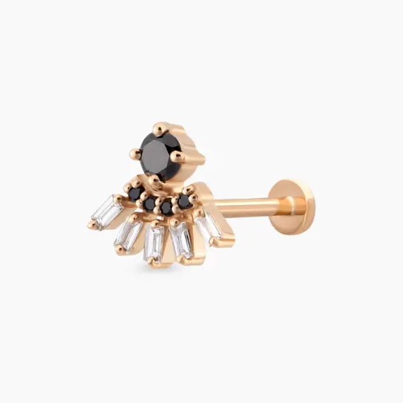 Enif Black Diamond Rose Gold Piercing - 2