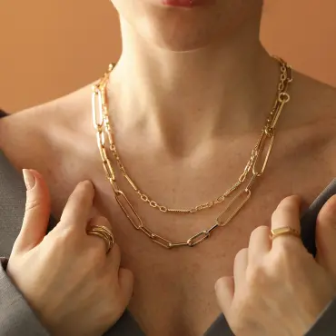 Equa Yellow Gold Italian Necklace - Nev Jewellery (1)