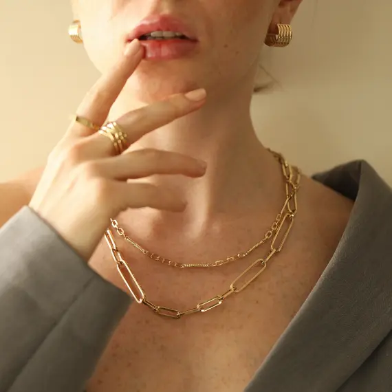 Equa Yellow Gold Italian Necklace - 3