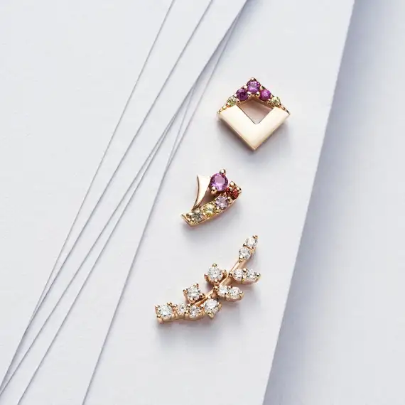 Fey Multicolor Sapphire Rose Gold Piercing - 3
