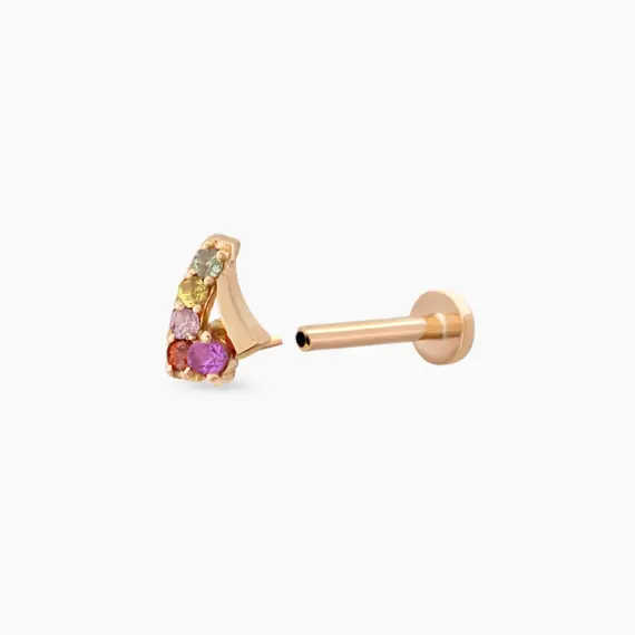 Fey Multicolor Sapphire Rose Gold Piercing - 4