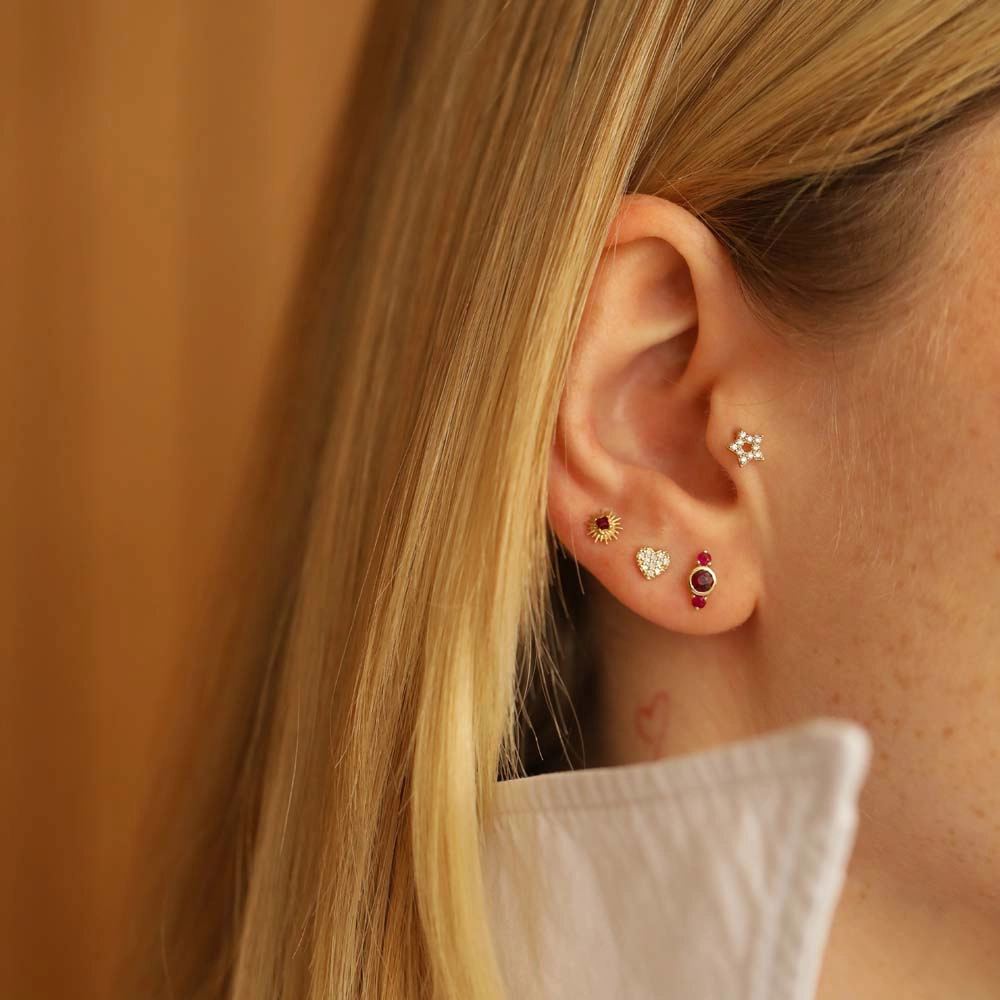 Feya Ruby Yellow Gold Piercing - 5