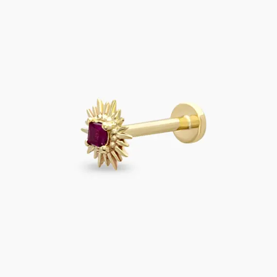 Feya Ruby Yellow Gold Piercing - 1