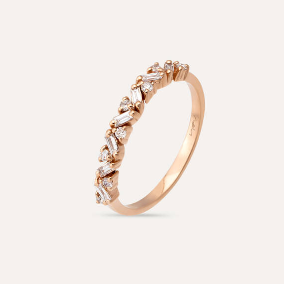 Fides Rose 0.20 CT Baguette Cut Diamond Rose Gold Ring - 3