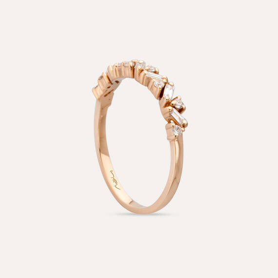 Fides Rose 0.20 CT Baguette Cut Diamond Rose Gold Ring - 5