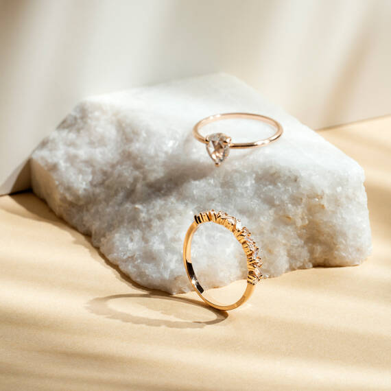 Fides Rose 0.20 CT Baguette Cut Diamond Rose Gold Ring - 2