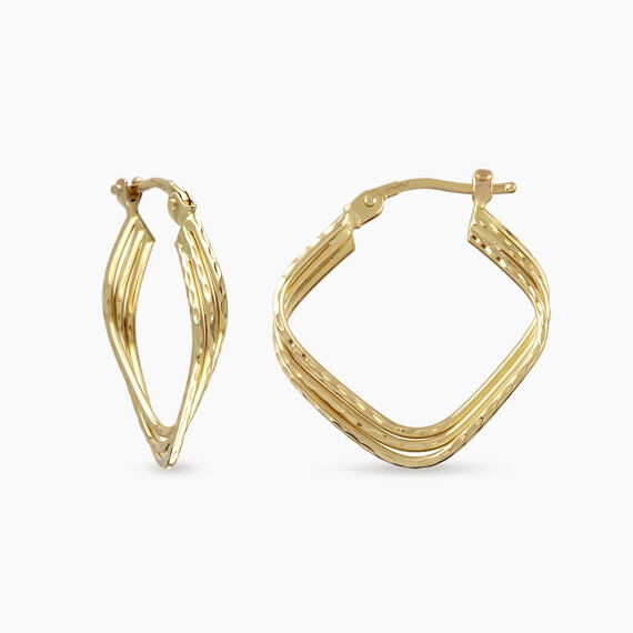 Flara Yellow Gold Italian Earring - Nev Jewellery