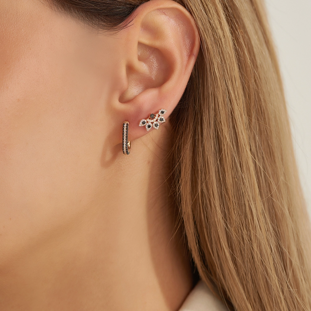 Flare 0.19 CT Black Diamond Mini Earring - Nev Jewellery (1)