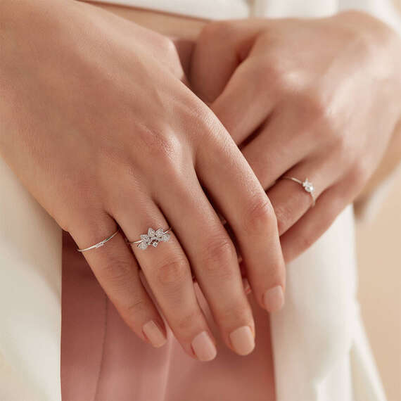 Flare 0.26 CT Diamond White Gold Ring - 3