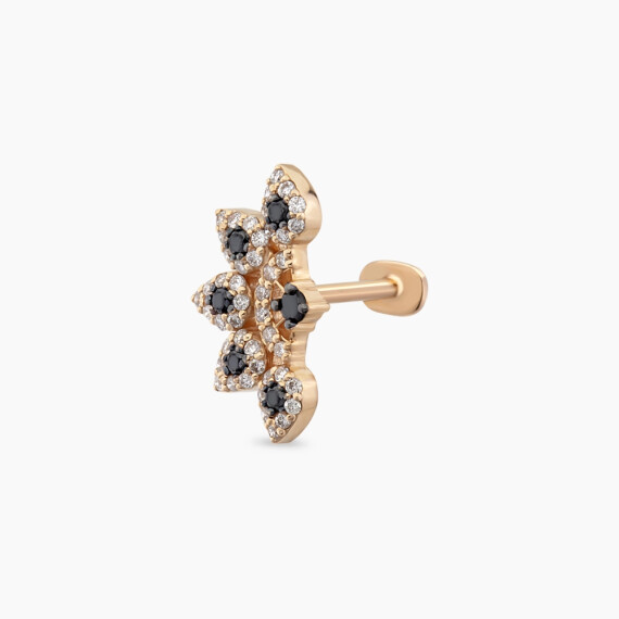 Flare Black Diamond Rose Gold Piercing - Nev Jewellery