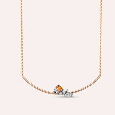 Gala 0.43 CT Orange Sapphire and Diamond Pendant - Nev Jewellery