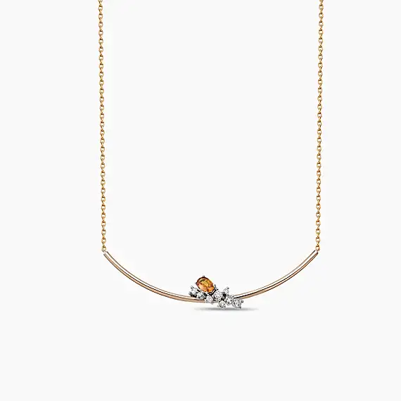 Gala 0.43 CT Orange Sapphire and Diamond Pendant - 1