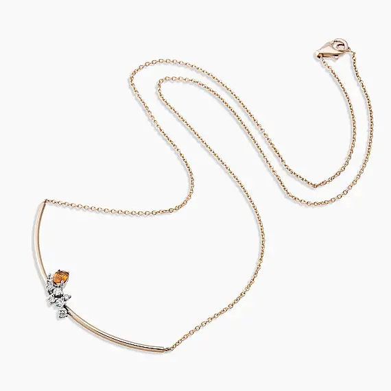 Gala 0.43 CT Orange Sapphire and Diamond Pendant - 3