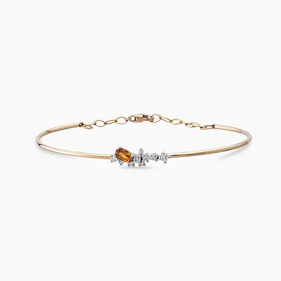 Gala 0.48 CT Orange Sapphire and Diamond Bracelet - 1