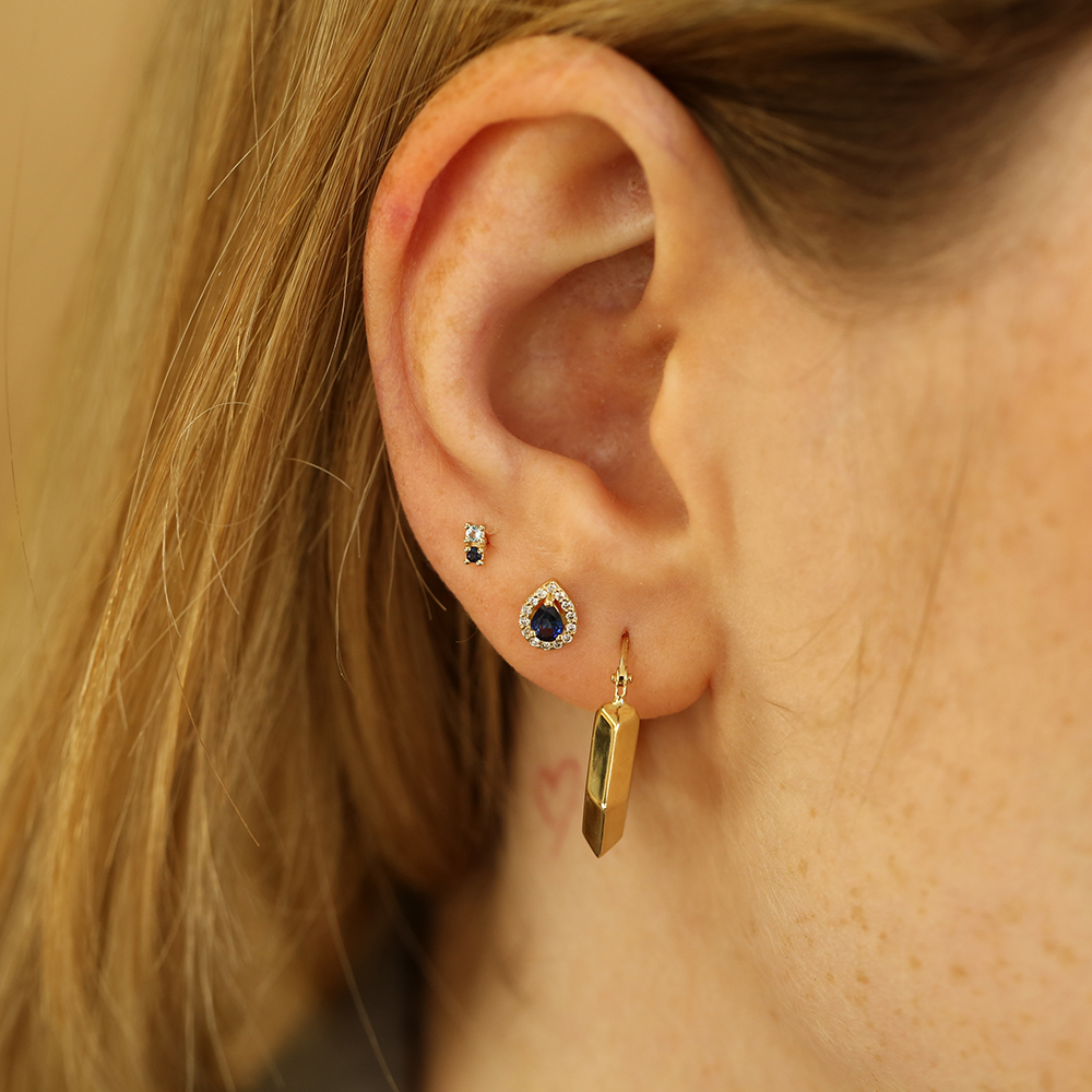 Geo Yellow Gold Hoop Earring - 3