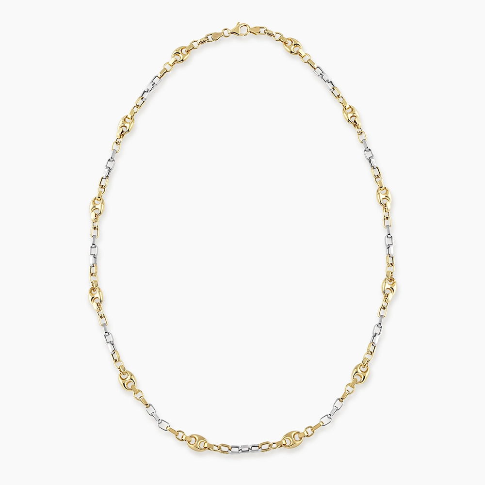 Gilda Yellow and White Gold Italian Necklace - Nev Jewellery (1)