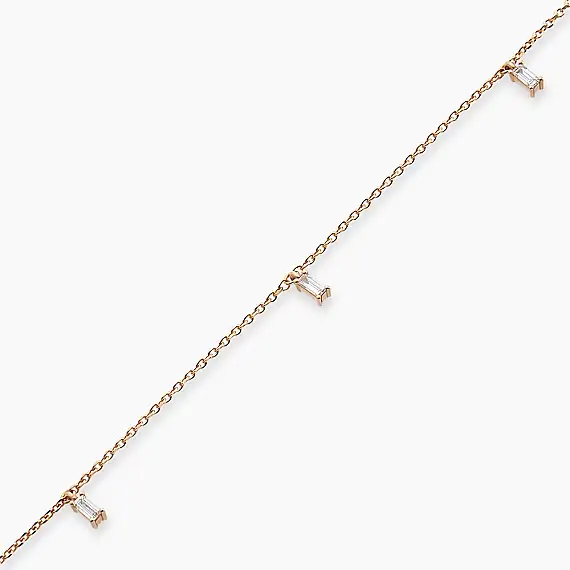 Gina 0.15 CT Baguette Cut Diamond Bracelet - 3