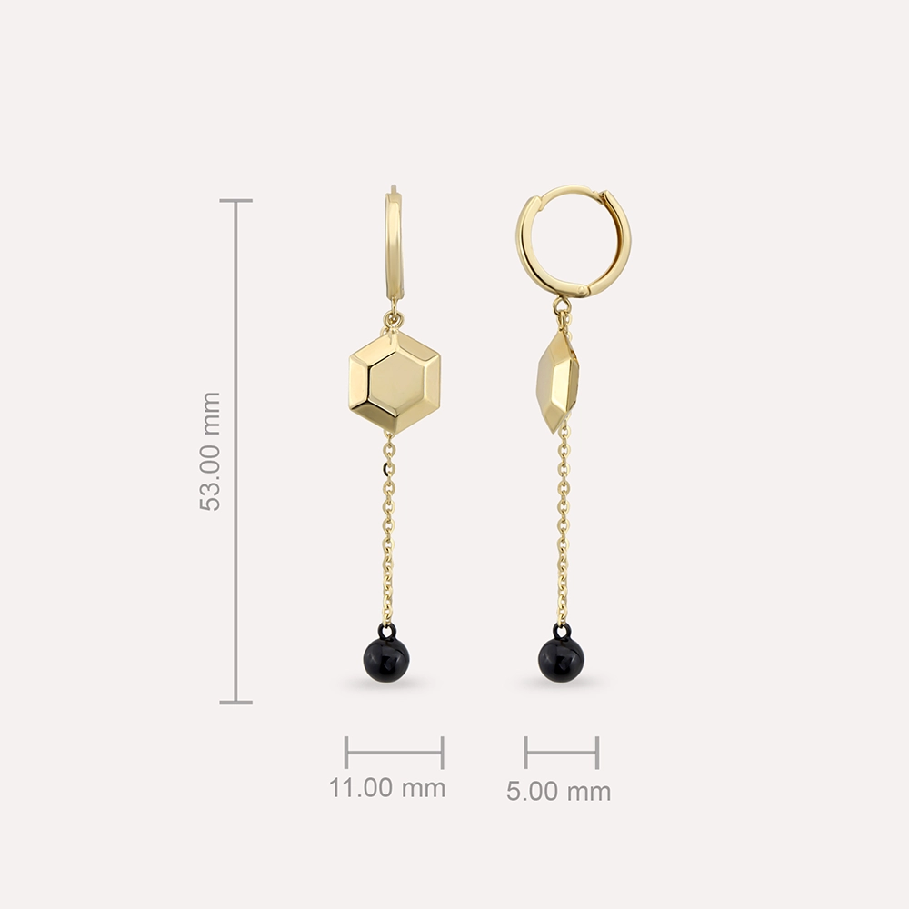 Globe Yellow Gold Dangling Earring - 3