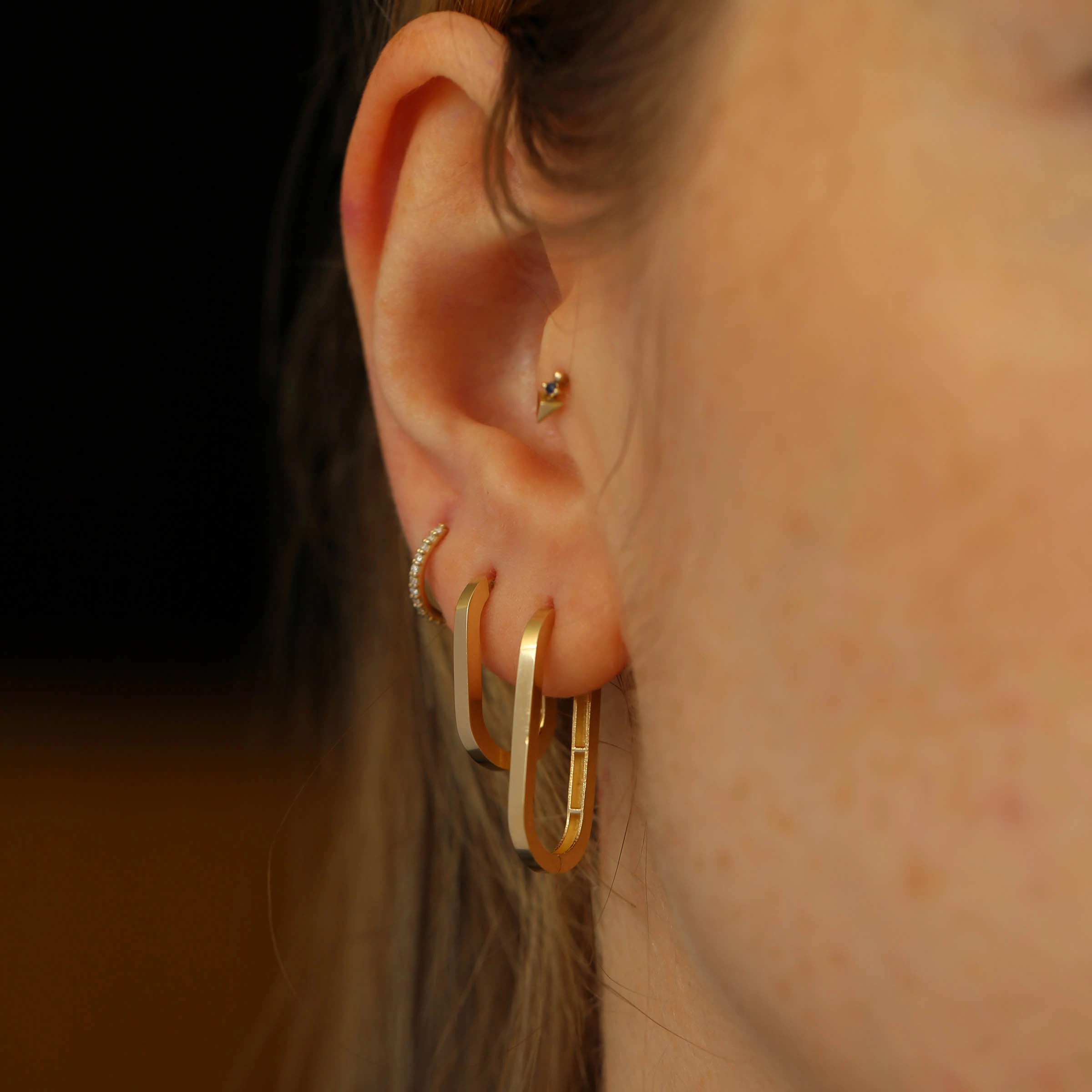Yellow Gold Oval Earring - Nev Jewellery (1)
