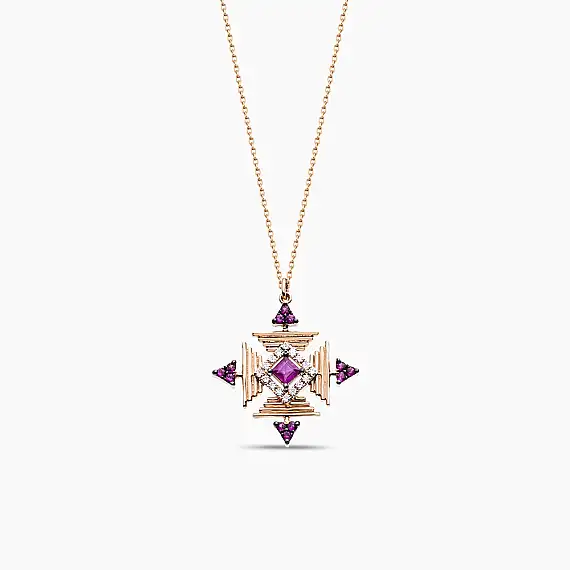 Gredi 0.59 CT Ruby and Diamond Pendant - 2