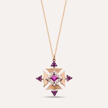 Gredi 0.59 CT Ruby and Diamond Pendant - Nev Jewellery