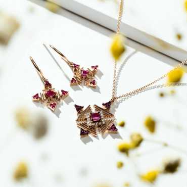 Gredi 0.73 CT Ruby Earring - Nev Jewellery (1)
