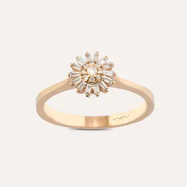 Güneş 0.19 CT Baguette Cut Diamond Rose Gold Ring - Nev Jewellery (1)