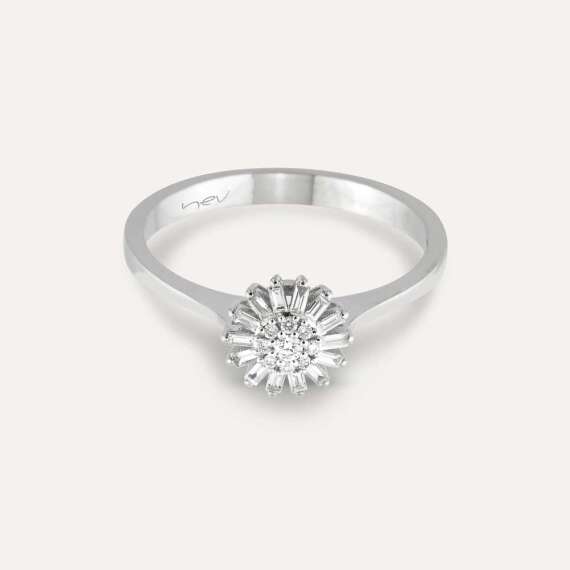 Güneş 0.25 CT Baguette Cut Diamond White Gold Ring - 4