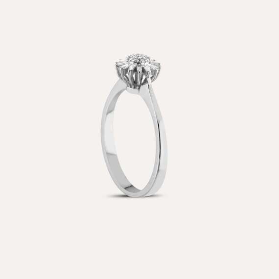 Güneş 0.25 CT Baguette Cut Diamond White Gold Ring - 6