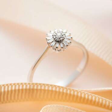 Güneş 0.25 CT Baguette Cut Diamond White Gold Ring - Nev Jewellery