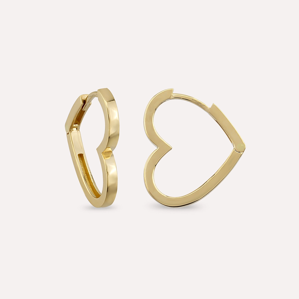 Heart Yellow Gold Earring - Nev Jewellery (1)