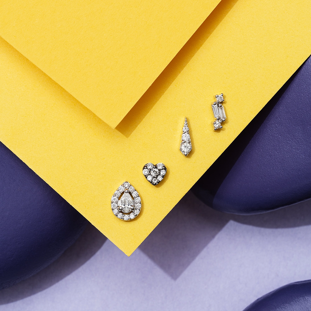 Hearts 0.06 CT Diamond Mini Single Earring - 3