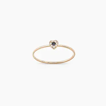 Hearts 0.07 CT Blue Sapphire and Diamond Ring - Nev Jewellery (1)