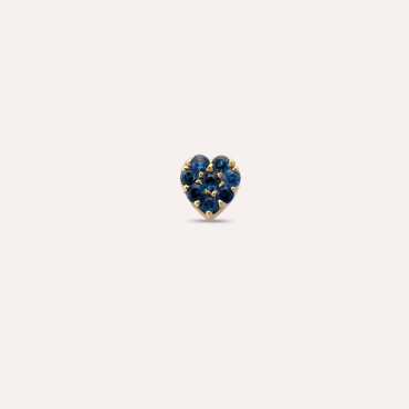 Hearts 0.11 CT Blue Sapphire Mini Single Earring - Nev Jewellery